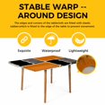 thumbnail image 4 of Orange Black Table Cloths for 5 Foot Rectangle Tables, Farmhouse Striped Modern Abstract Art Patio Waterproof Elastic Fitted Tablecloths, Washable Rectangular Table Cover for Camping, 4 of 8