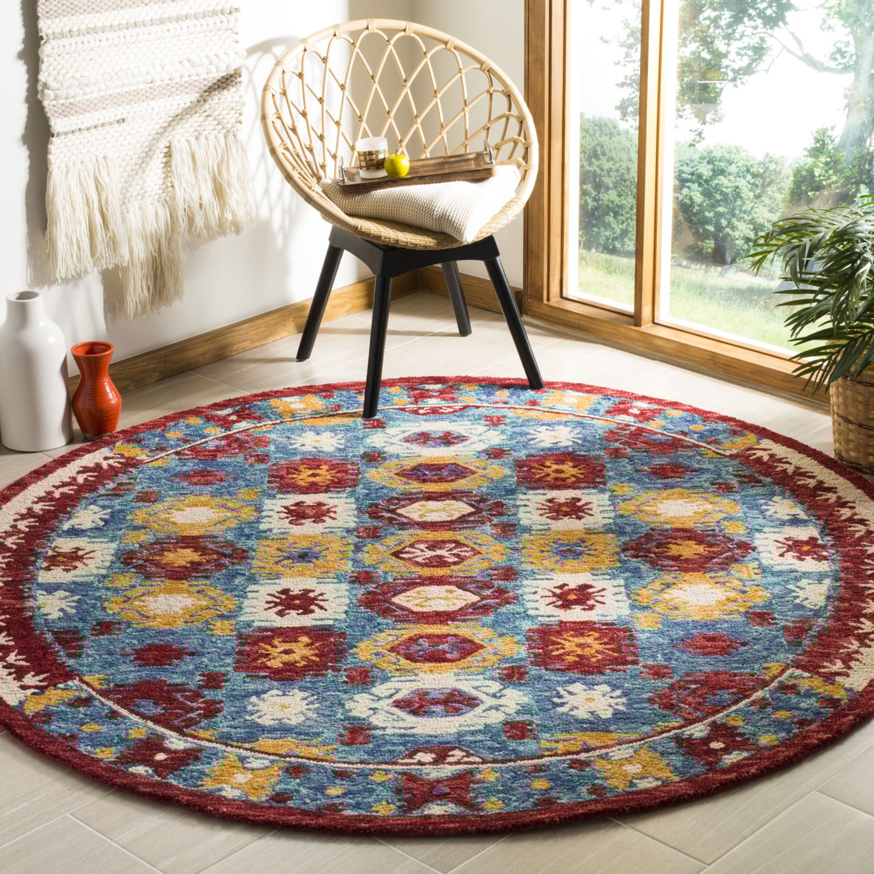 thumbnail image 2 of SAFAVIEH Aspen Arturas Southwestern Wool Area Rug, Blue/Red, 2' x 3', 2 of 10