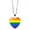 Rainbow, variant on Rainbow LGBT Pride Necklace for Women Men Stackable Love Heart Rainbow Chain Choker Friendship Jewelry Rainbow