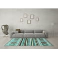 thumbnail image 3 of Ahgly Company Indoor Rectangle Abstract Light Blue Modern Area Rugs, 5' x 8', 3 of 4