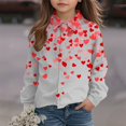 thumbnail image 2 of Kid Cute Heart Shirts Long Sleeve Tshirts Children Blouses Girls Fashion Loose Tunic Tee Outfit Valentines Day,07_Pink, 2 of 4
