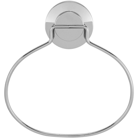 Everloc Push N' Loc Suction Cup Towel Ring Chrome with Chrome Cover