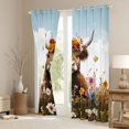thumbnail image 3 of jejeloiu Cute Highland Cattle Black Out Curtains,Colorful Rustic Flowers Curtains Pack of 2 (42x63 Each),Kawaii Daisy Blossom Bedroom Curtains For Girls Boys,Luxury Bedroom Decor, 3 of 6