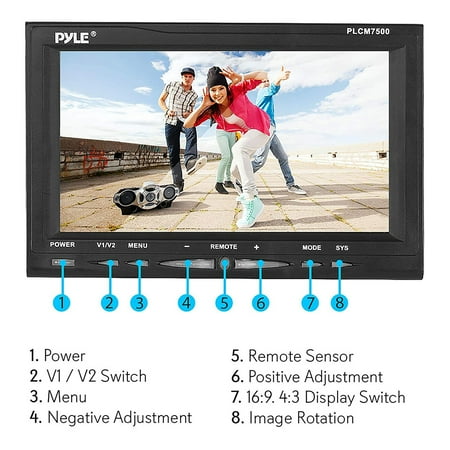 PYLE - PLCM7500 Backup Camera & Monitor System - Black