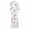 thumbnail image 2 of RDKTPXZ Women's Floral Chiffon Maxi Dress, Ruffle V-Neck, Belted, 2 of 8