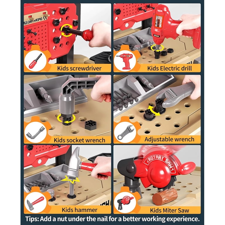 Mundo Toys Kids Tool Workbench Set 78-Piece, 2-in-1 Toolbox, Toy