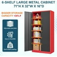 thumbnail image 6 of MIIIKO Metal Storage Cabinet with Locking Doors, Black Red Garage Lockable Steel Cabinets with 4 Doors and 5 Shelves for Home, Garage, Pantry Workshop Warehouse, 6 of 7