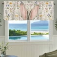 thumbnail image 3 of Easter Rabbit Valances for Windows Spring Flower Pink Ears Linen Texture Rod Pocket Curtain Valance Window Treatment Short Curtains for Kitchen Living Room, 60"x18", 3 of 9