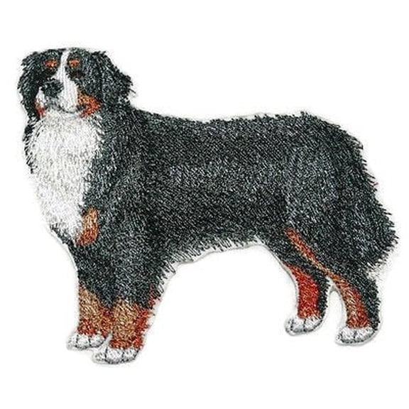 Dog Portrait (Bernese Mountain ) IronOn/Sew Patch [4.5" x 4.5"]