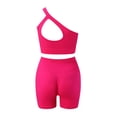 thumbnail image 7 of Sngxgn Women Sport Gym Yoga Two Pieces Vest Bra Short Pants Outfit Set(Hot Pink,S), 7 of 7