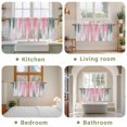 thumbnail image 6 of Pink Gray Tier Curtains, Contemporary Abstract Gradient Aesthetic Light Filtering Kitchen Curtains, 2Pcs Rod Pocket Half Window Treatments Panels for Sink Cafe Cabinet Camper 27.5x24 Inches, 6 of 9