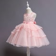 thumbnail image 2 of B91xZ Party Dresses For Girls Toddler Clothes Gown Girl Party Princess Kid Lace Sleeveless Dress Tulle Girls Pink,Size 2-3 Years, 2 of 5