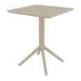 thumbnail image 4 of Luxury Commercial Living 3-Piece Taupe Brown Solid Patio Bistro Set 33", 4 of 8