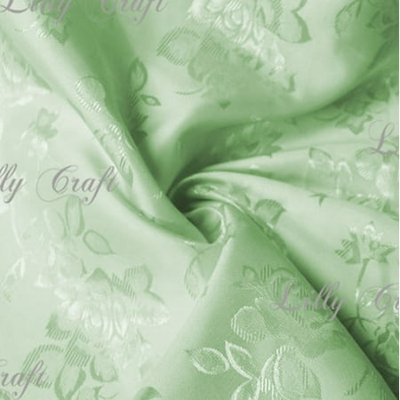- Sage Brocade Jacquard Satin Fabric 58”/60” Inches Wide - 10 Yard Bolt