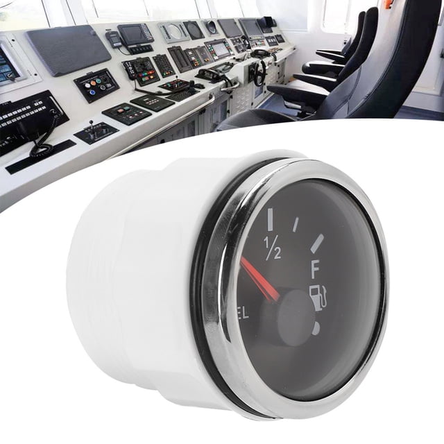 Acouto Fuel Gauge, 2in Multi-Function Fuel Gauge Intelligent Alarm IP67 Waterproof Marine Auto Instrument 316 Stainless Steel