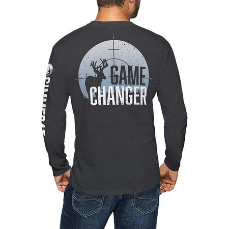 GIMMEDAT Deer Hunting Men Long Sleeve T-Shirt Game Changer Women Dad Husband Gift (Medium) Charcoal Heather