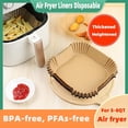 thumbnail image 4 of 200 Piezas Revestimientos para Freidora Aire Desechables, Revestimientos Papel Pergamino para Freidora Aire Cuadrados 9 Pulgadas Freidora Aire 5-8 , Antiadherente A Prueba Agua, 4 of 5