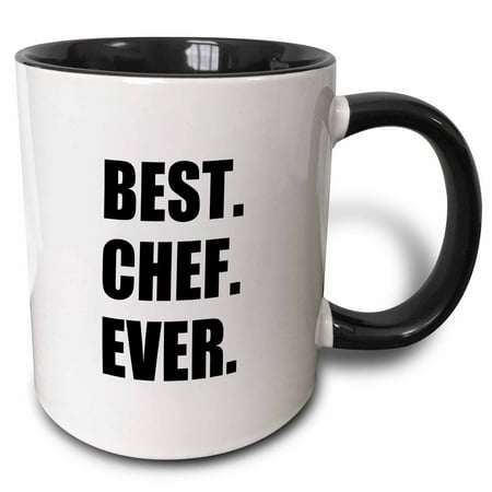 

3dRose Best Chef Ever - text gifts for world greatest cook and cooking fans - Two Tone Black Mug 11-ounce