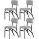 thumbnail image 1 of Set of 4 moderno forrado kitchen dining room sillas con arched metal legs, gris para kitchen y sala de estar, 1 of 7