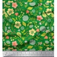 thumbnail image 1 of Soimoi Green Poly Georgette Fabric Leaf Floral Decor Fabric Printed Yard 52 Inch Wide, 1 of 3