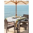 thumbnail image 3 of Outdoor Tablecloth with Umbrella Hole for Patio/Picnic/Party/Camping, Sunflowers Waterproof Table Cloth Square Cover Washable, Botanical Bees Black White Plaid Truck Wooden (60"x 60"), 3 of 9