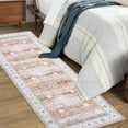 thumbnail image 2 of Haperlare 2x10 Vintage Printed Runner Rug Boho Rug, Machine Washable Non Slip Rug Low Pile Indoor Floor Carpet for Hallway Bedrooms Home Decor, Light Brown, 2 of 8