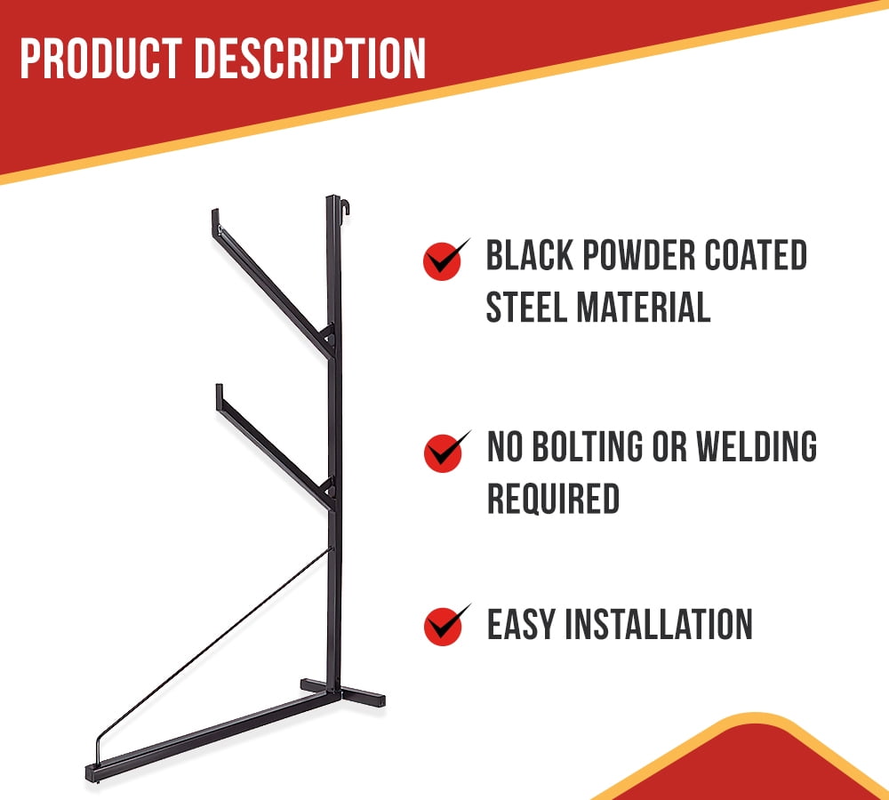 4 Pack Shipping Container Pipe Rack w/ Workbench - 29-1/8"(L) x 53-1/8"(H), 550 lbs WLL Black Powder Coated Steel Rack for Trailer Containers - Welded Hook, Easy Installation