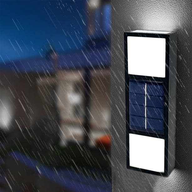 Lámpara de Pared Exterior con Iluminación Ascendente y Descendente, Luz Solar, Ip65, Decoración Moderna para Hogar, Jardín o Porche, Color Negro, con 6 Bombillas Led