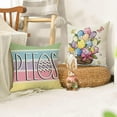thumbnail image 5 of Easter Peeps Eggs Decorative Throw Pillow Covers 18 x 18 Set of 4, Wreath Bunny Rabbit Colorful Stripes Porch Patio Outdoor Pillowcase, Flowers Basket Butterfly Cushion Case Home Decor, 5 of 5