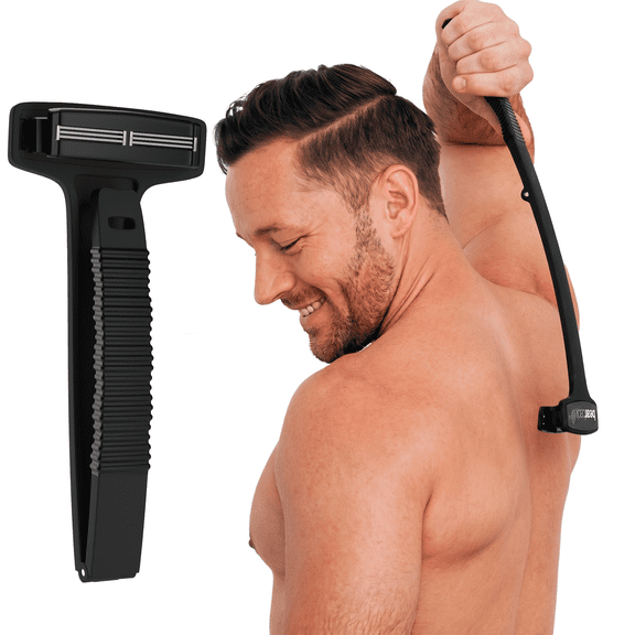 Bearback Back Shaver for Men, Pivoting Triple Blade, Folding 17" Handle