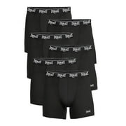Everlast Mens Boxer Briefs Breathable Cotton Underwear Pack, Black 6-Pack