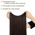 thumbnail image 5 of MY-LADY Invisible Wire Hair Extensions Adjustable Size Synthetic Hair Hairpieces for Women Long Straight Heat Resistant Fiber No Clip 20inch Natural Black&dark auburn, 5 of 8