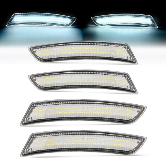 KOJEM Rear Side Marker Light Compatible with 2016-2024 Chevrolet Camaro 23169181 23169182 23126885 23126884 Bumper Marker Lamp Driver & Passenger Side Clear Lens