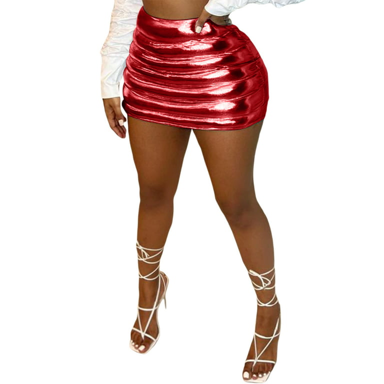 Women's Lightweight Puffer Skirt Metallic Shiny Solid Color Warm