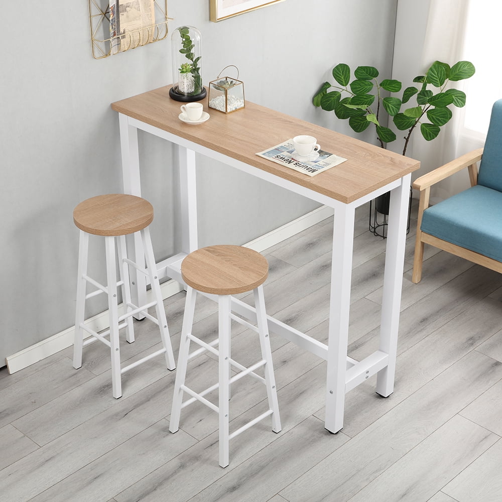 Kepooman 3Piece Modern Dining Room Table Sets, Pub Table with Metal Frame & 2 Bar Stools for Kitchen/Breakfast Nook/Dining Room Kepooman 3Piece Modern Dining Room Table Sets, Pub Table with Metal Frame & 2 Bar Stools for Kitchen/Breakfast Nook/Dining Room