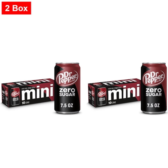 Dr Pepper Zero Sugar Soda Mini Cans 10 CT / 7.5 fl oz - 2 Box