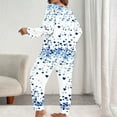 thumbnail image 6 of Lovzfmll Pajama Set for Women, Plus Size Valentine's All-Over Print Set, Long Sleeve Top and Pants, Comfortable Home Loungewear Navy, 4XL, 6 of 7