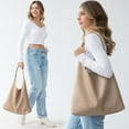 thumbnail image 2 of Hobo Bag HOXIS Bolso de hombro de piel vegana suave nude, 2 of 6