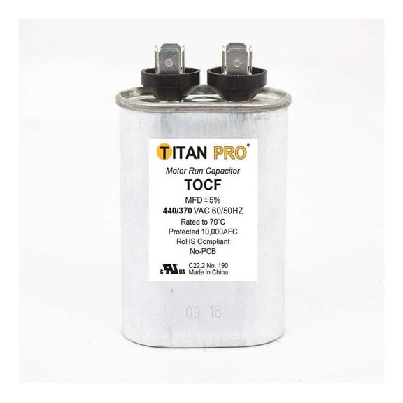 Packard TOCF12.5 TITAN PRO Run Capacitor 12.5 MFD 440/370 Volt Oval
