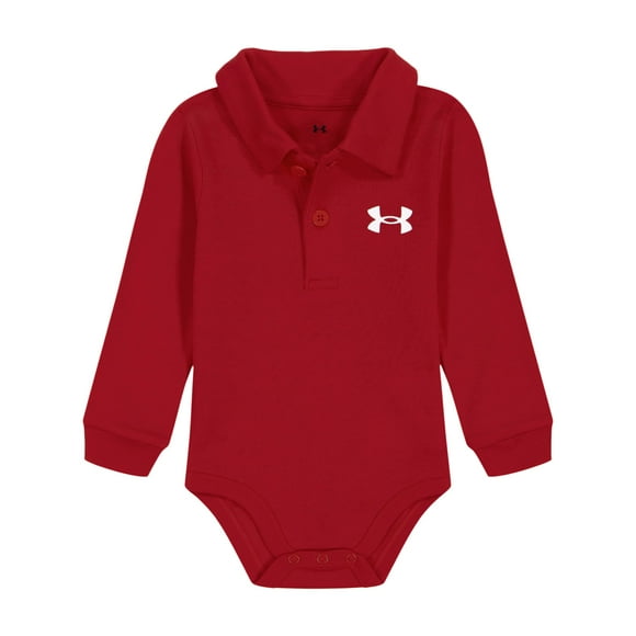 Bodysuit Under Armour UA LS Polo para bebé de 18 meses, color rojo