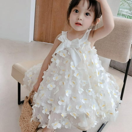 

Baby Girl Fashion Petal Dress Summer Bow Tutu Dress Children Clothing Toddler Girls Ball Gown Sweet Princess Dresses 1 7T