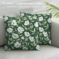 thumbnail image 3 of Creowell Vintage Flower Pillow Covers  Sage Green Floral Decor Throw Pillows Case for Couch Old Style Cute Pillowcase Outdoor Decorative Cushion Cases for Sofa Bed Decorations White, 3 of 5