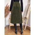 thumbnail image 6 of Women Skirt Fashion High Waisted Midi Skirts Casual Business Work Outfit Green S, 6 of 7