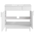 thumbnail image 5 of Sink Vanity Cabinet, White, Melamine Wood , Hotel Bedroom Bathroom, Modern Contemporary HB36121, 5 of 11