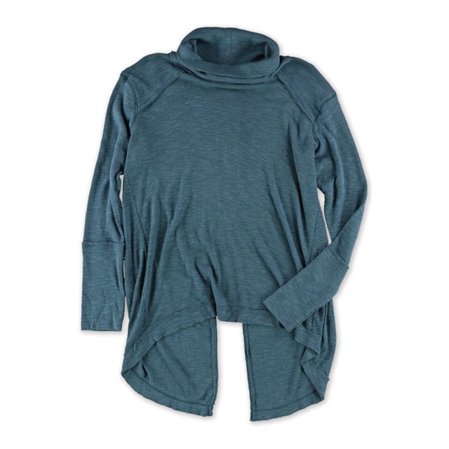 Free People Suéter de punto con espalda dividida para mujer, azul, mediano Free People Tejer