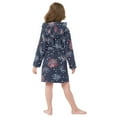 thumbnail image 4 of FORMRS Niños Bathrobe Unisex Hooded Robe Soft Plush Pajamas Sleepwear, Size 10-12T, Red and Blue Fireworks Pattern, 4 of 7