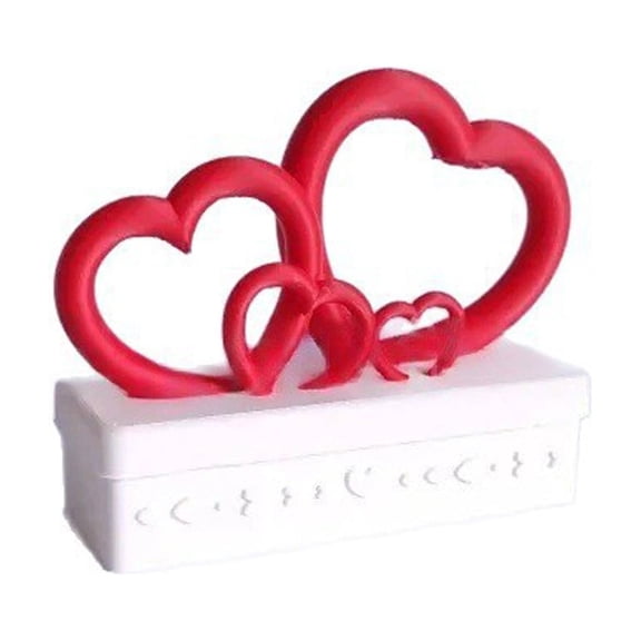 Valentine's Day Empty Box with Red Love Heart Decor, Fillable Gift Box for Wedding Galentine's Day Arrangement (Red)