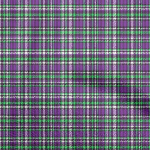 oneOone Rayon Purple Fabric Plaid Dress Material Fabric Print Fabric By The Yard 56 Inch Wide