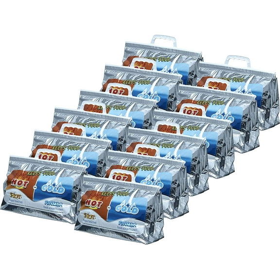 Superio Reusable Grocery Bags Insulated Cooler Bag Thermal Grocery Shopping Bag for Hot Cold Food Delivery Bags (12, "x5.5"x8.5")