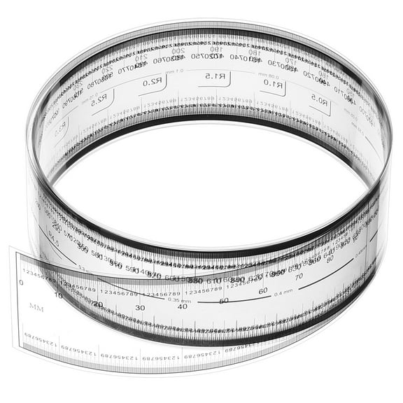 Uxcell Film Flexible Ruler 120cm 0.1mm Scale with R Angle and Width Lines Clear PET Plastic Folding Straight Ruler for Factory, Transparent, 1 Pcs
